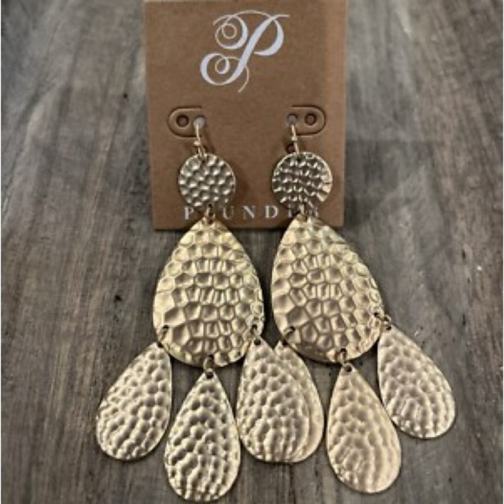 ❄️ Plunder | Gold Teardrop Dangle Earrings